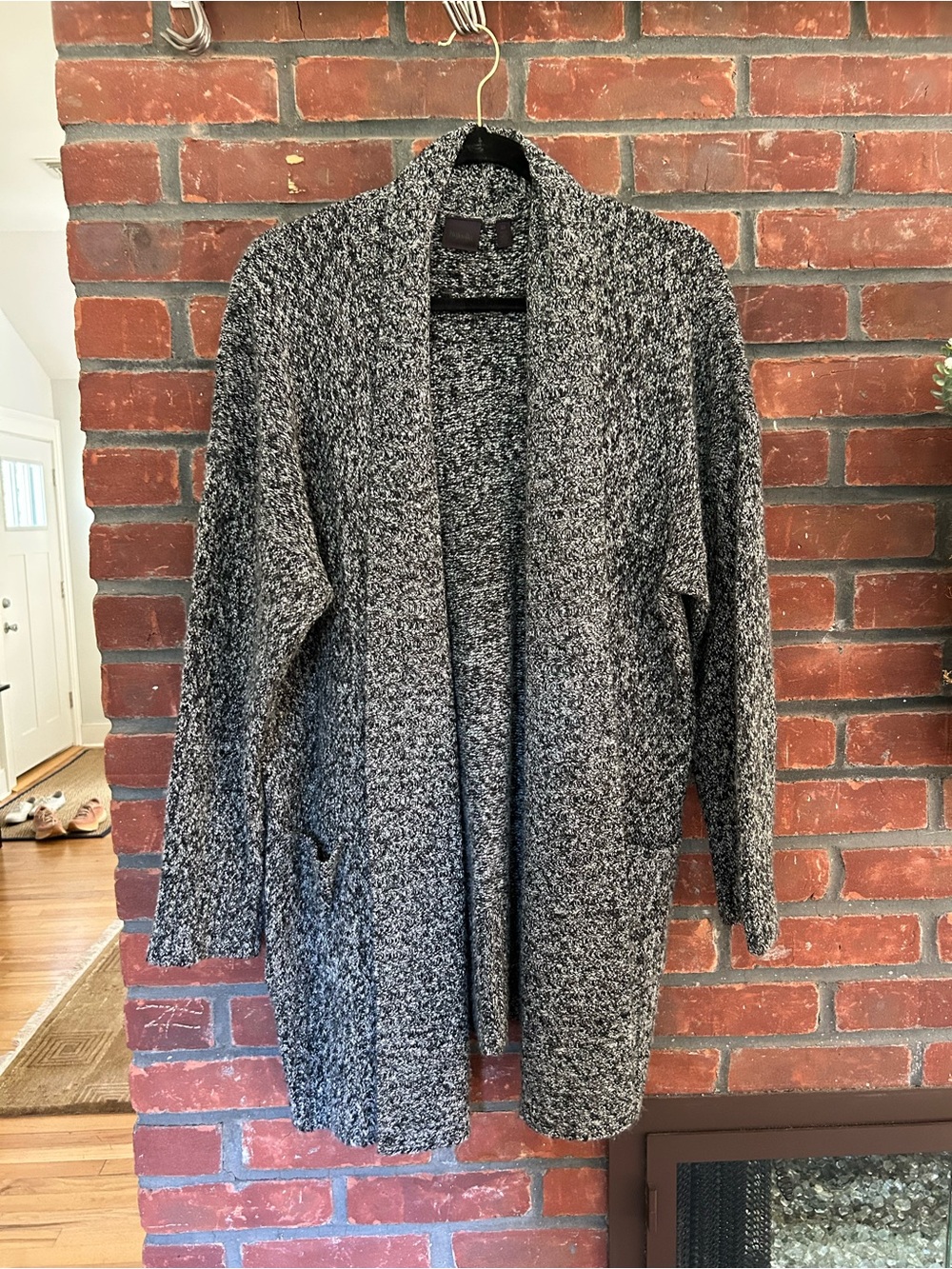 Rafaella Marled Gray Open-Front Cardigan